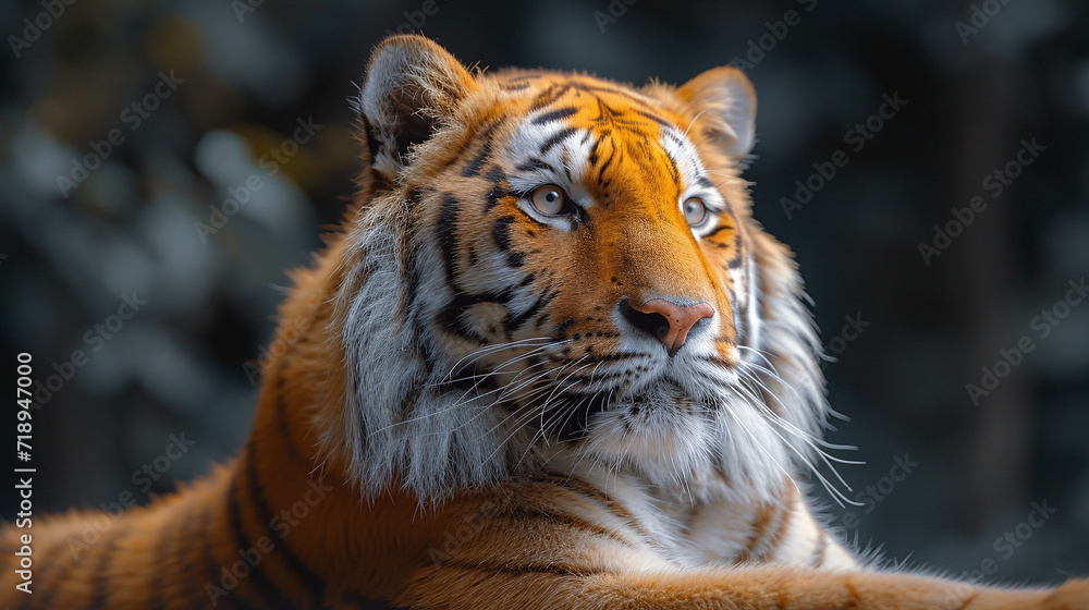 Fototapeta premium Tiger in the wild Savannah, close-up