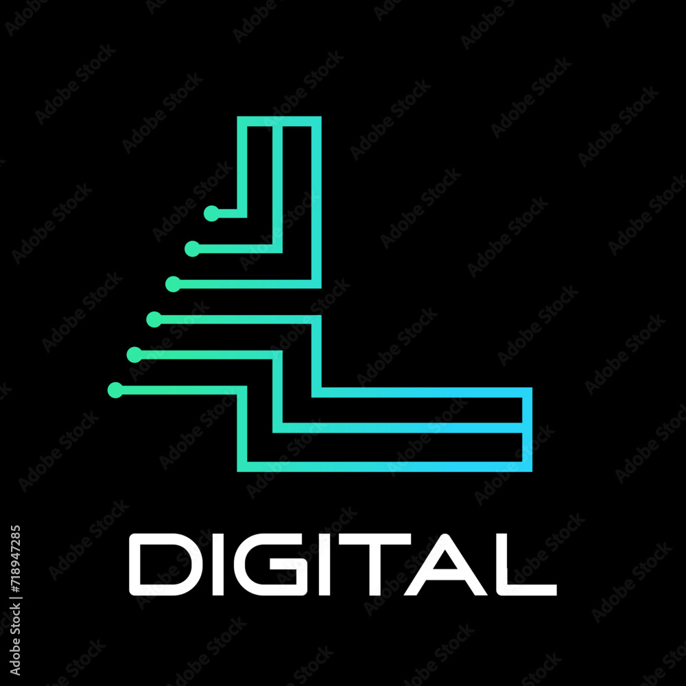 technology letter logo design template illustration. This is good for technology, science, computer etc. this is l letter technology letter logo design template illustration. This is good for technology, science, computer etc. this is l letter