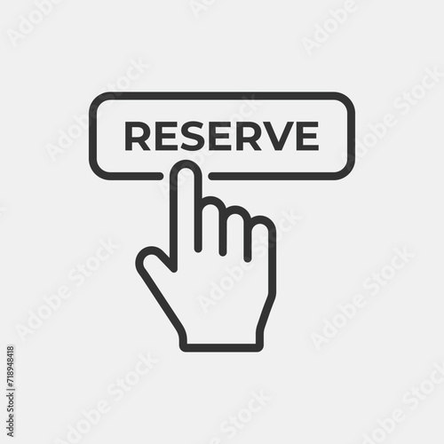 Reserve button flat vector icon. Restaurant, hotel reservation sign symbol vector. Reserved flat style symbol. Simple icon for graphic, web, ui ux, mobile design