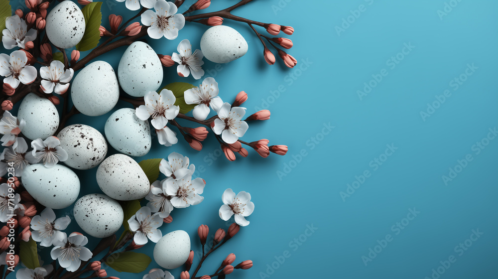 Happy Easter greeting background with Easter eggs. Colorful easter eggs background with copy space area for text Happy Easter greeting background with Easter eggs. Colorful easter eggs background with copy space area for text