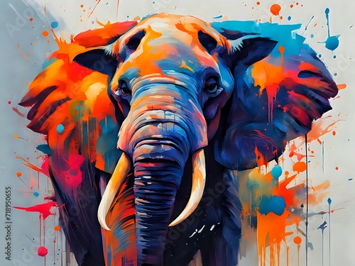 background with colorful elephant