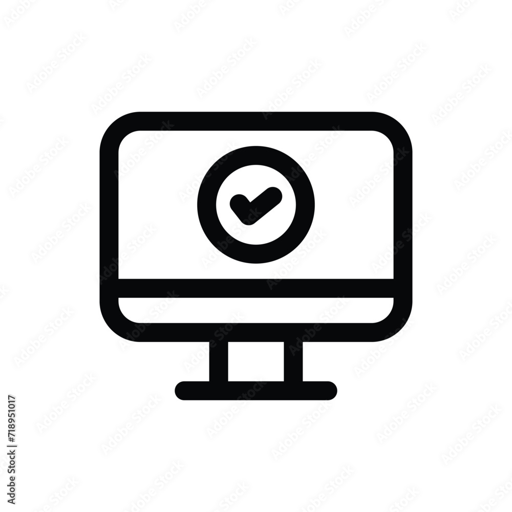 Computer Checking icon in trendy outline style isolated on white background. Computer Checking silhouette symbol for your website design, logo, app, UI. Vector illustration, EPS10. Computer Checking icon in trendy outline style isolated on white background. Computer Checking silhouette symbol for your website design, logo, app, UI. Vector illustration, EPS10.