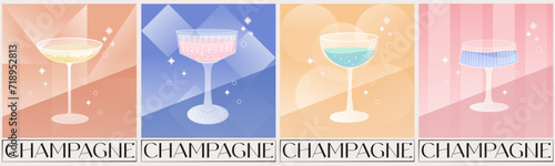 set of vintage posters with cold drinks illustration vector format.set cocktails with ice. Juice, liqueur, ice, mint, lemon, orange, grapefruit. Modern posters, Adorable party invitation 
