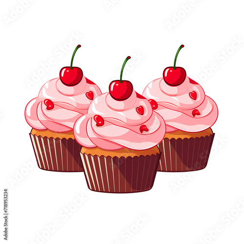 Cupcakes isolated, transparent background white background no background