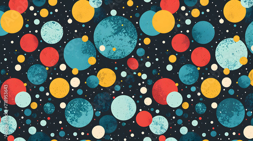 A colorful background with many different colored circles. The circles are of various sizes and colors