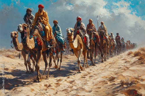 Camel Caravan: A Monthly Meeting of Nomads Generative AI photo