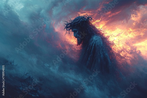 Obraz na plátně Jesus in the Sky Generative AI