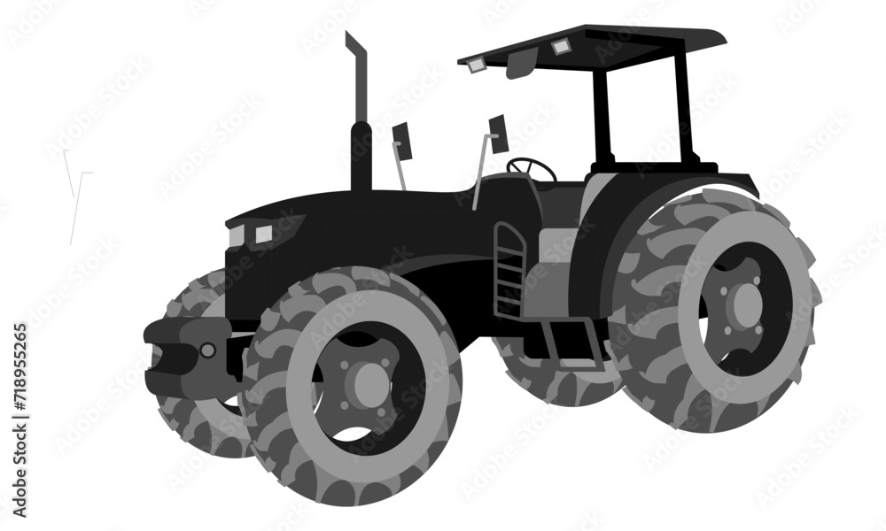 Obraz premium tractor vector illustration isolated on white background.