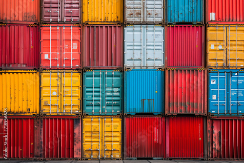 Stack of colorful shipping containers