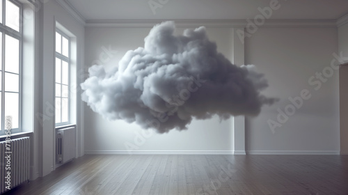 un nuage gris dans le monde de l'immobilier en crise photo