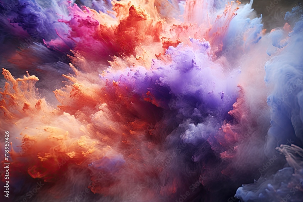 Colorful powder explosion on abstract background.