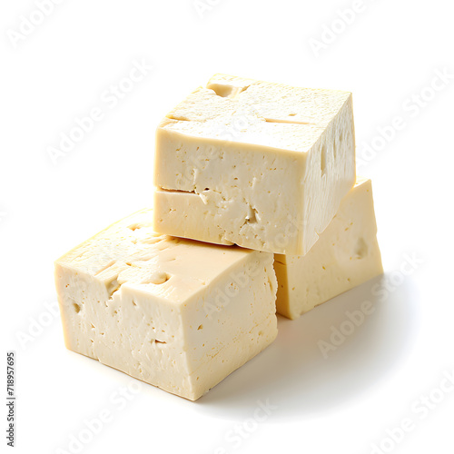 Tofu cheese isolated on white