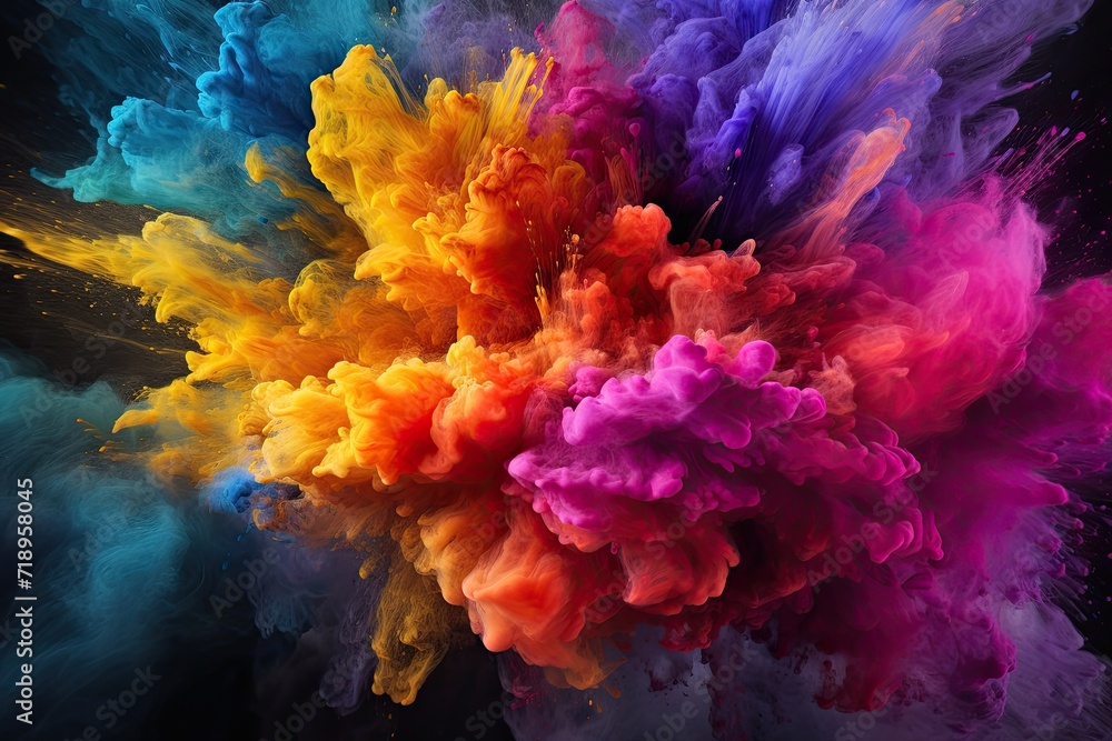 Colorful powder explosion on white background. Colorful powder explosion on white background.
