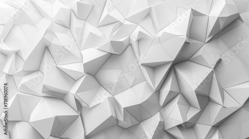 Abstract geometric background gray-white polygon triangle minimal, sharp triangle 3D background 
