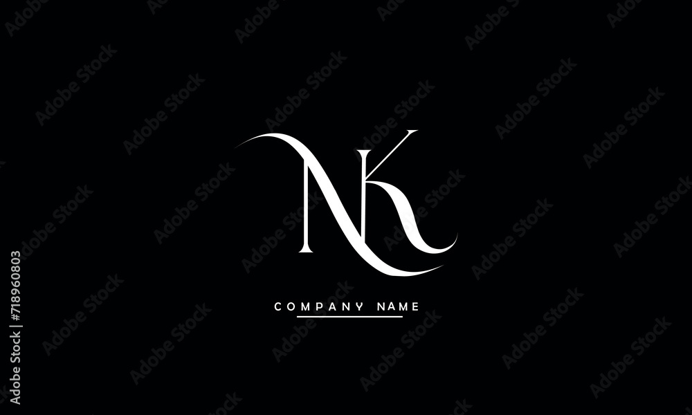 NK, KN, N, K Abstract Letters Logo Monogram NK, KN, N, K Abstract Letters Logo Monogram