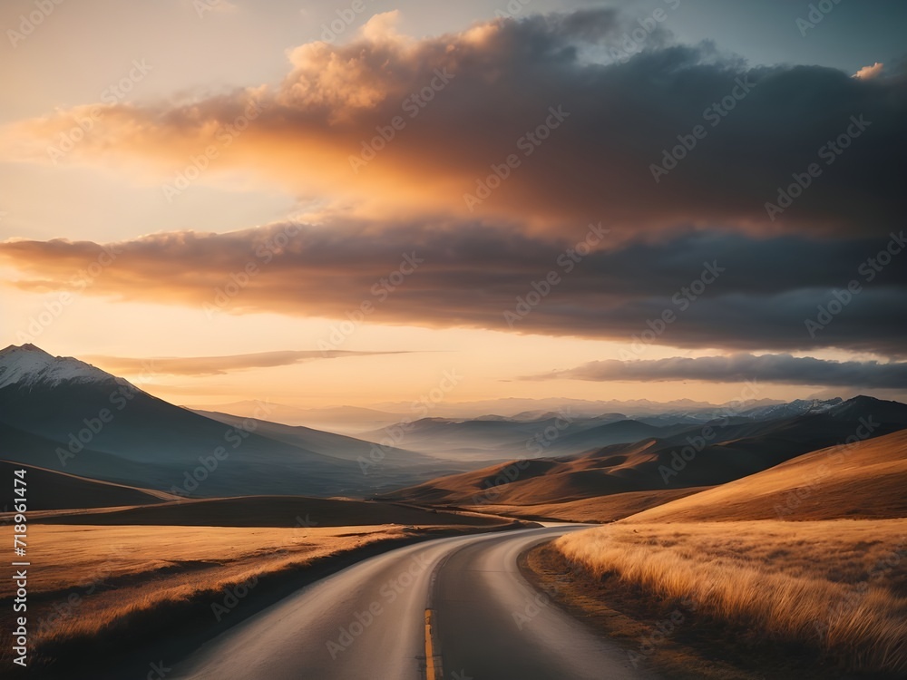 Road landscapes with mountain