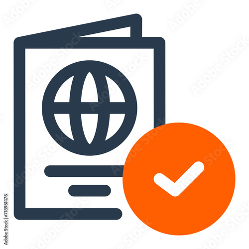 Passport Control Checkpoint Vector Icon Illustration