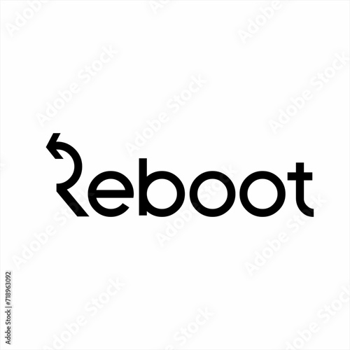 Design of the word "Reboot" with a circular arrow on the letter R.