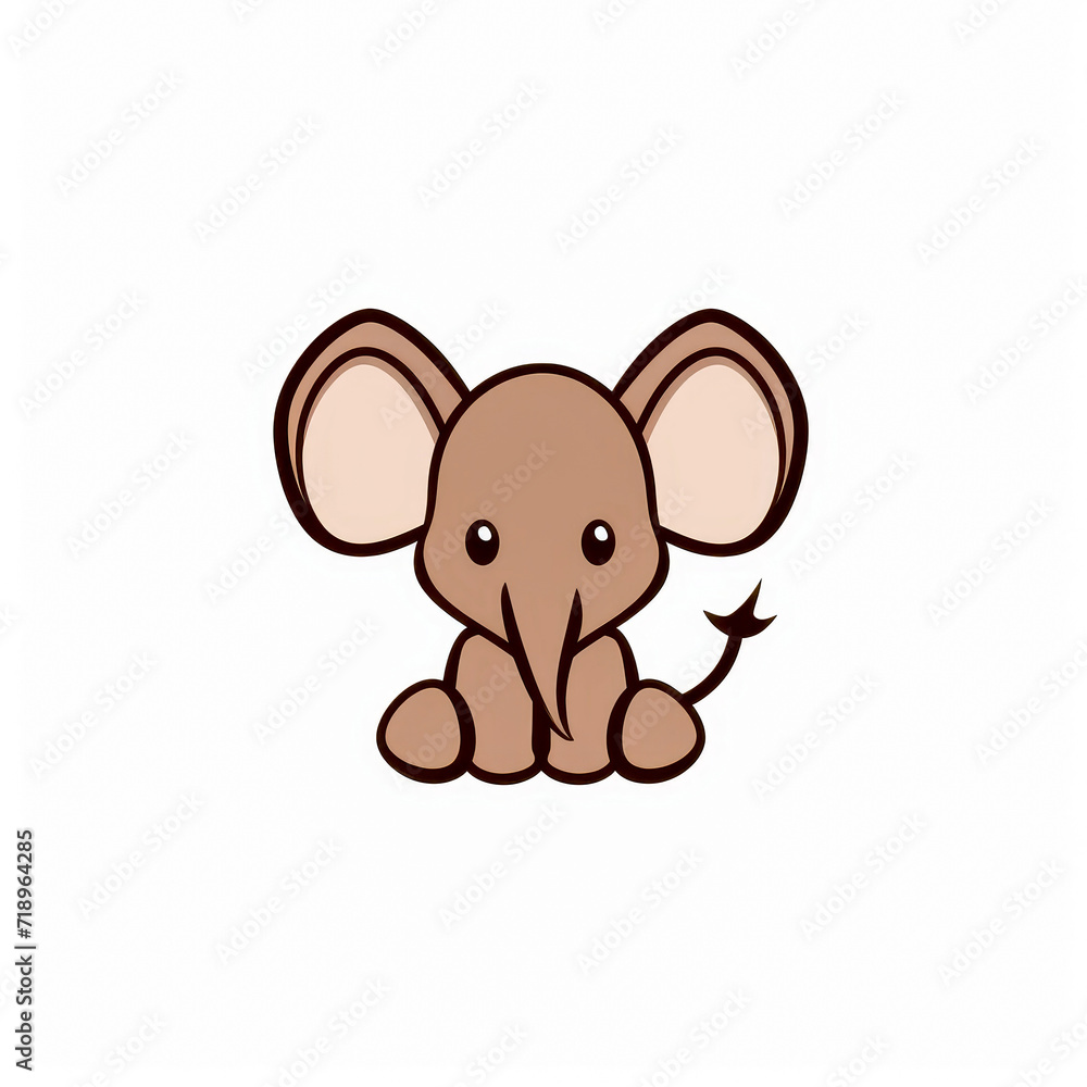 Cute Cartoon Baby Elephant on White Background
Cute Cartoon Baby Elephant on White Background