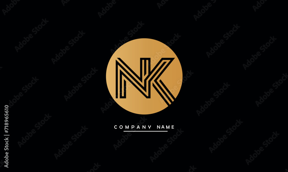 NK, KN, N, K Abstract Letters Logo Monogram NK, KN, N, K Abstract Letters Logo Monogram