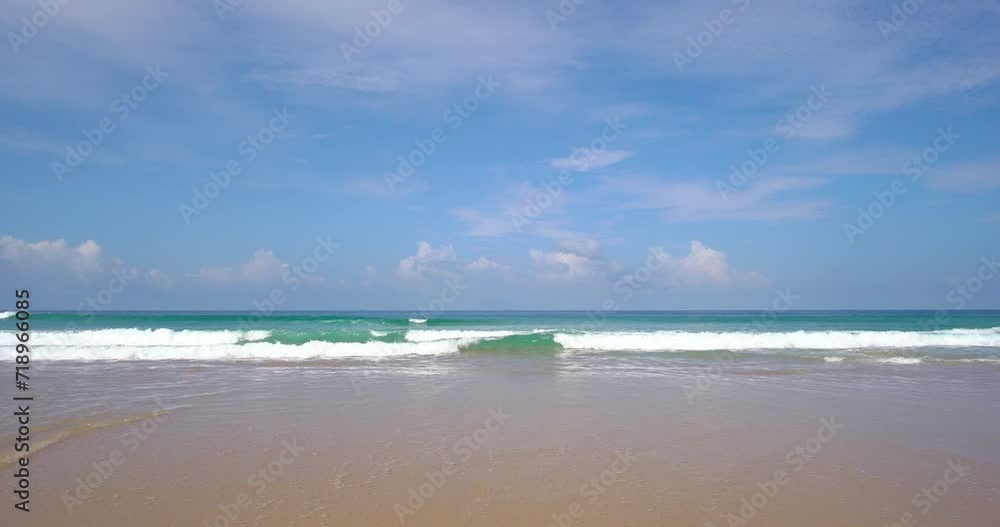 Nature video summer vacation cinematic scene of Empty beach summer without tourism. ProRes422