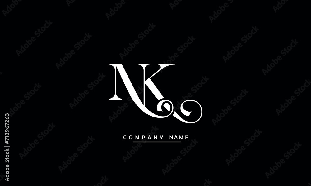 NK, KN, N, K Abstract Letters Logo Monogram NK, KN, N, K Abstract Letters Logo Monogram
