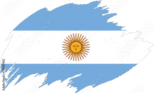 Argentina flag painted with brush on white background