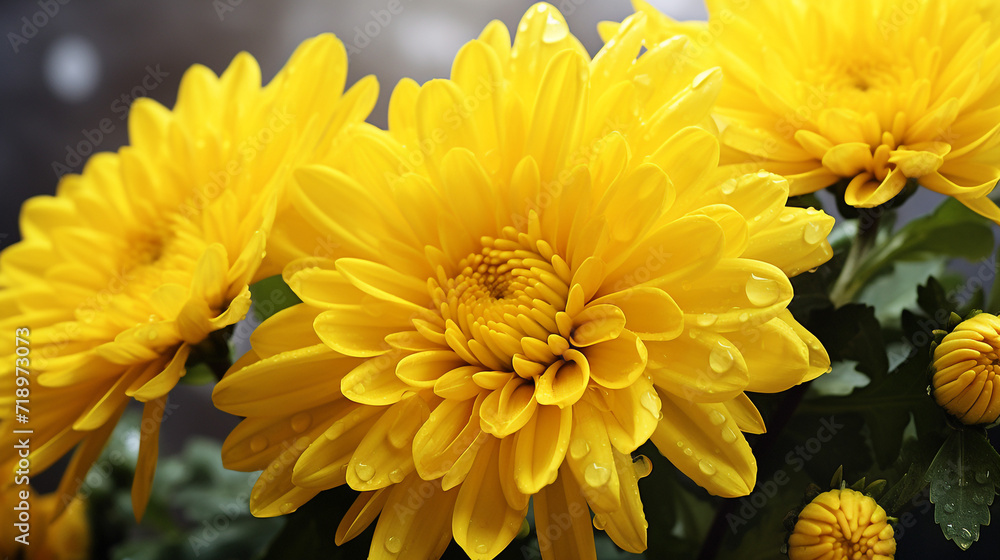 Yellow chrysanthemum flower isolated