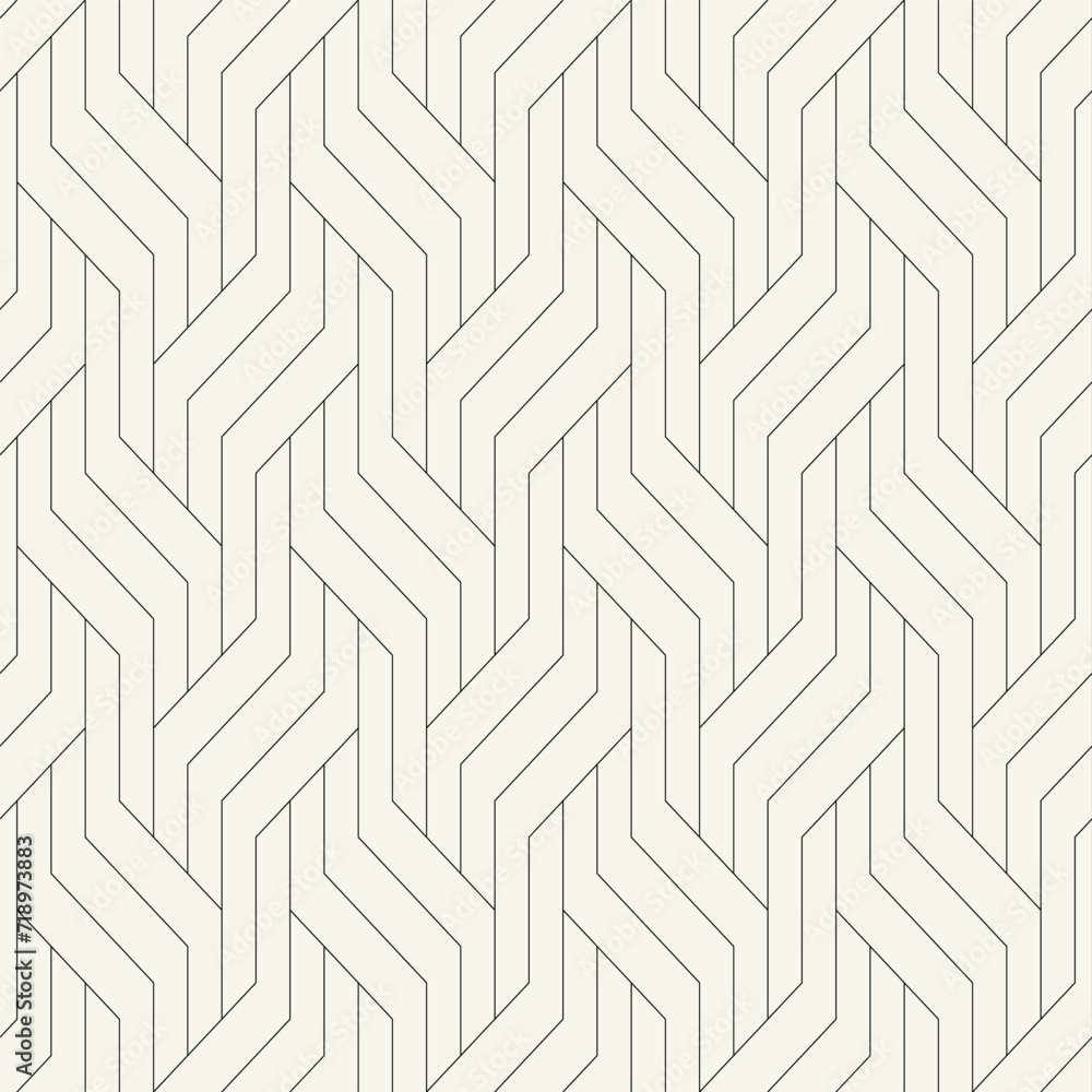 Vector seamless pattern. Modern stylish texture. Repeating geometric background. Striped monochrome thin grid. Linear graphic design. Can be used as swatch for illustrator.