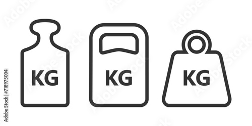 Weights graphic icons set. KG signs isolated on white background. Kilogram symbols. Vector illustration