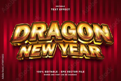 Dragon New Year 3D Editable Text Effect