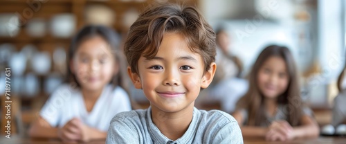 Waist Portrait Smiling Asian Boy Holding, HD background, Background Banner