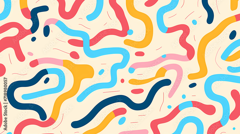 Funny doodle seamless pattern, artistic background Funny doodle seamless pattern, artistic background