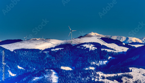 snow covered mountains, Schoeckl, Styria, Austria photo