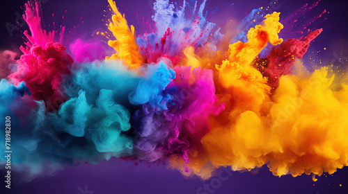 Colorful clouds of holi fest pigments, holi fest concept. generated AI