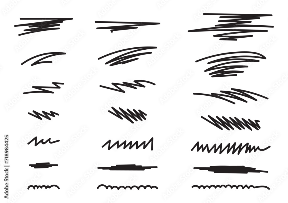 free line sketches. vector linear doodles