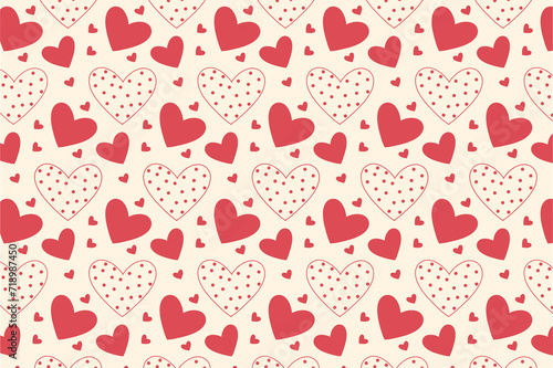 Heart pattern, Valentine's Day seamless pattern, Valentine's Day background.