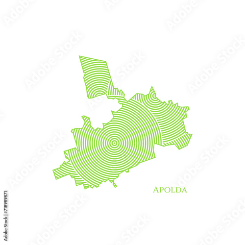 Apolda Map - World Map International vector template. German region silhouette vector illustration photo