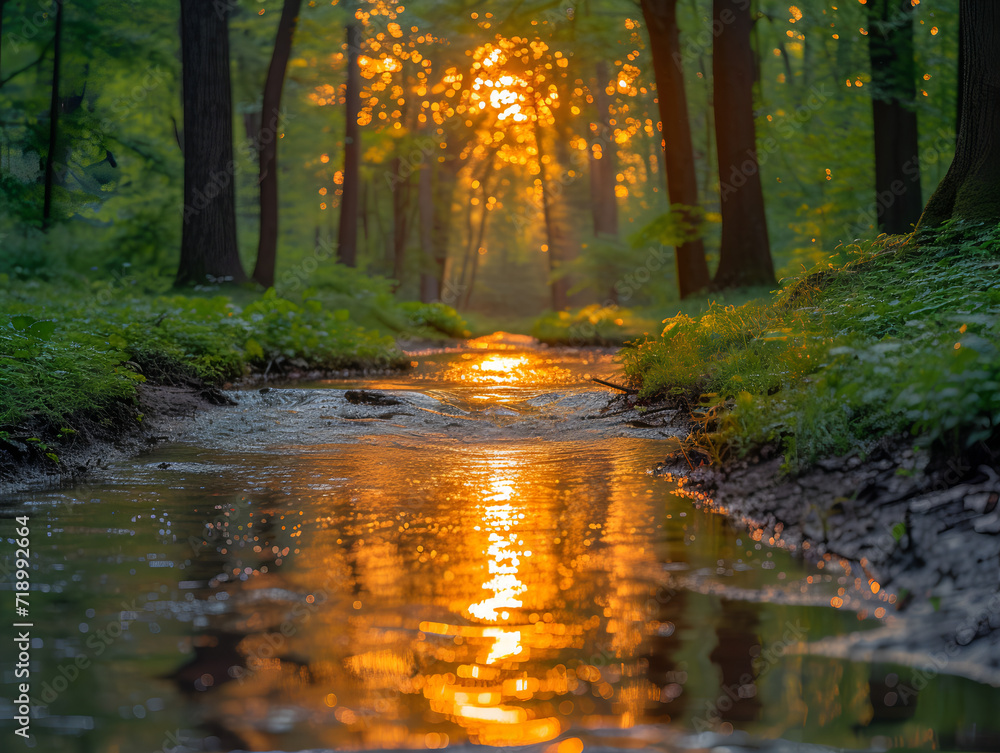 Obraz premium autumn forest in the morning