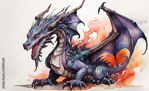 Watercolor Dragon Design