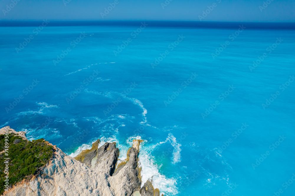 Porto Katsiki beach, view from above. Greece. Drone. Porto Katsiki beach, view from above. Greece. Drone.