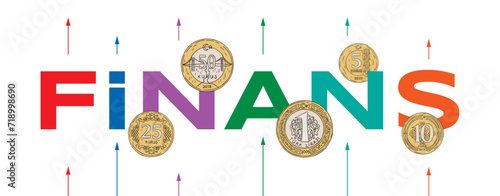 finance word and turkish money concept