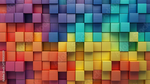 Abstract Geometric Rainbow Colors Colored