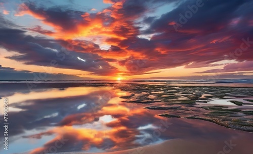 A stunning image of a vibrant sunset wit