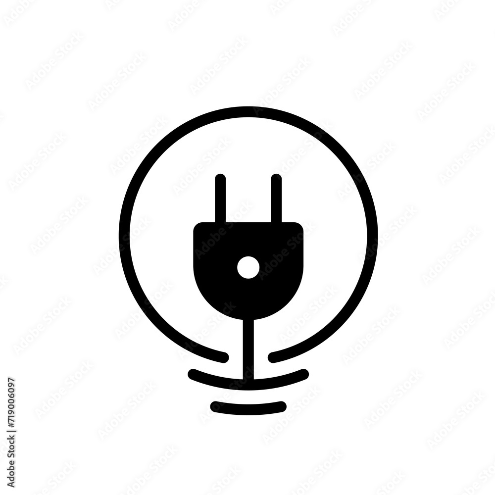 electrical plug on a white background. vector round electrical plug electrical plug on a white background. vector round electrical plug