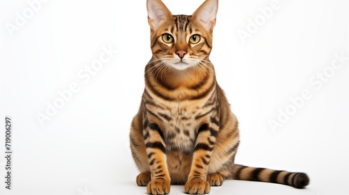 cat, Toyger cat in sitting position photo