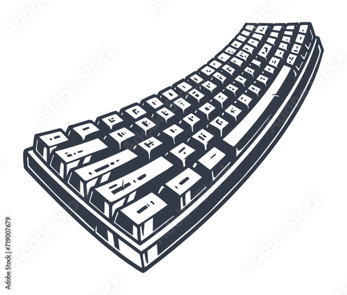 Computer keyboard gamer label monochrome