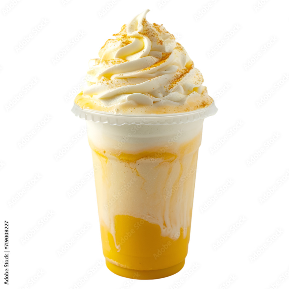 Fruit juice, fruit shake, whipped cream Fruit juice, fruit shake, whipped cream