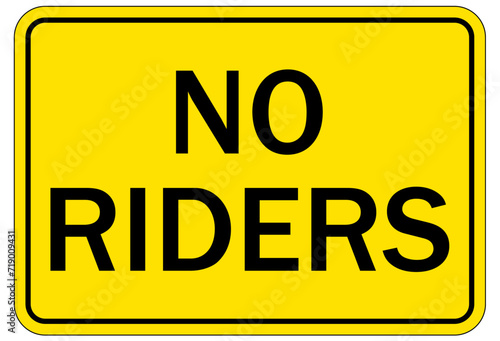 Truck safety sign no riders
