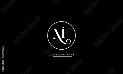 NI, IN, N, I Abstract Letters Logo Monogram